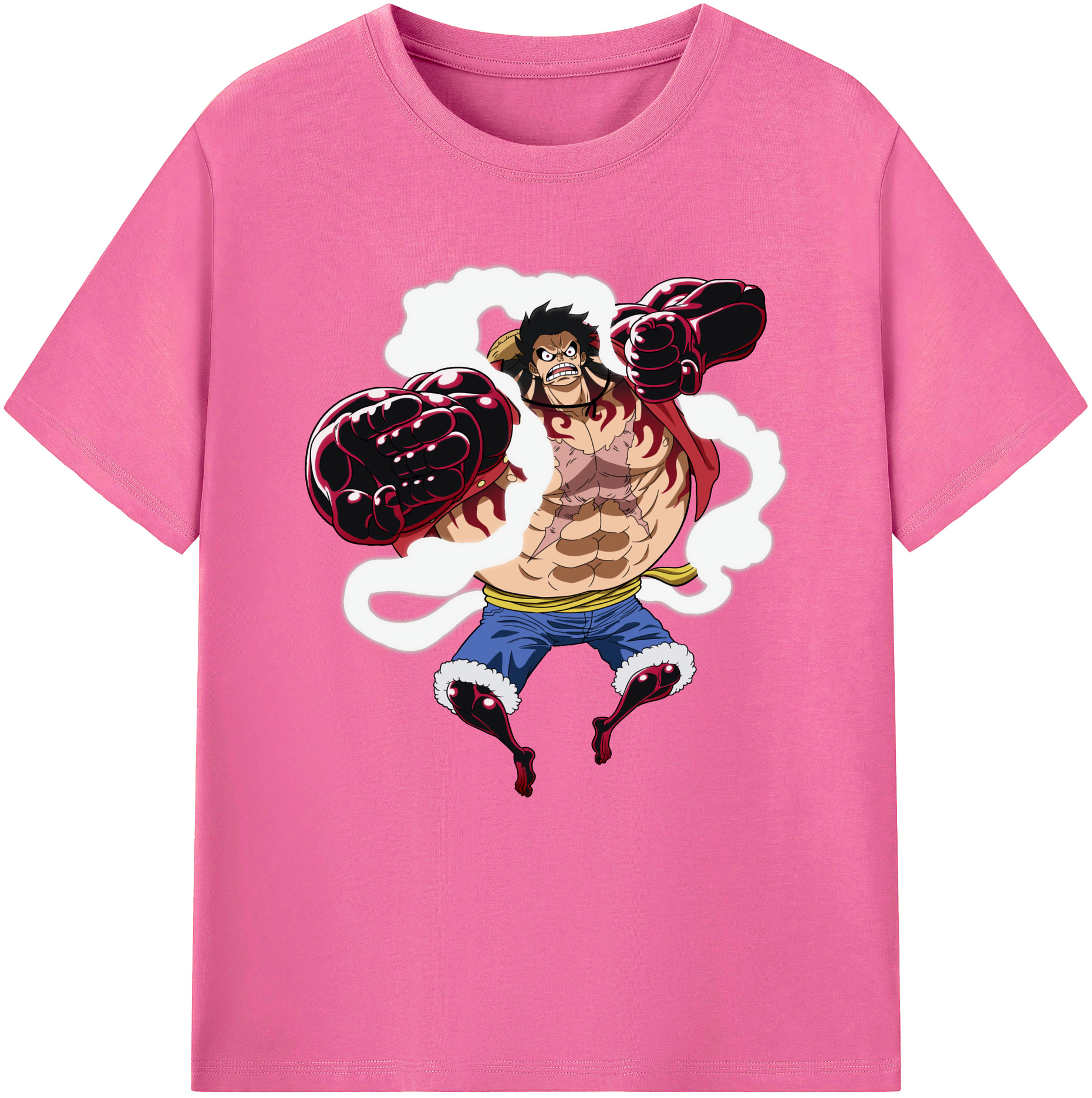 ワンピース モンキー・D・ルフィ ONE PIECE Monkey D. Luffy レディースカジュアルプリントTシャツ（綿100％）